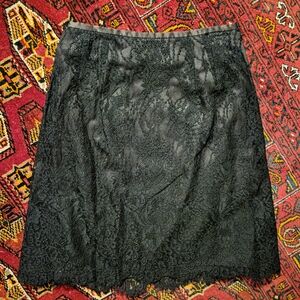 Tahari Black Lace Pencil Skirt